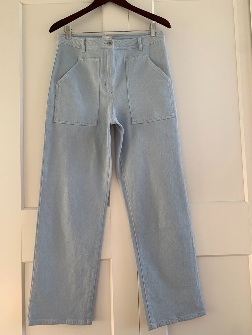 Wilfred Modern Utility pant Light Blue mid-rise Straight Leg size 8 - Picture 1 of 8